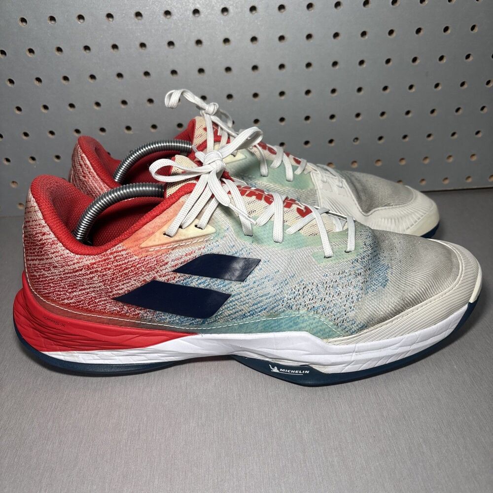 Babolat Jet Mach 3 All Court Tennis Shoes Mens Size 12.5 Pickleball Red White